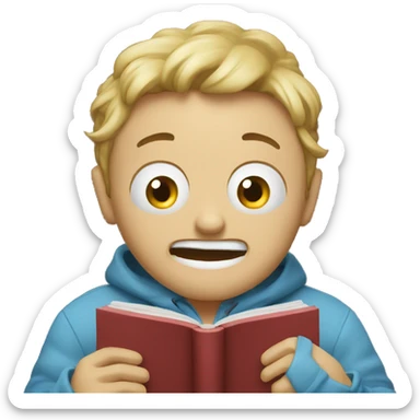 a book with the emotion of embarrassment  sticker