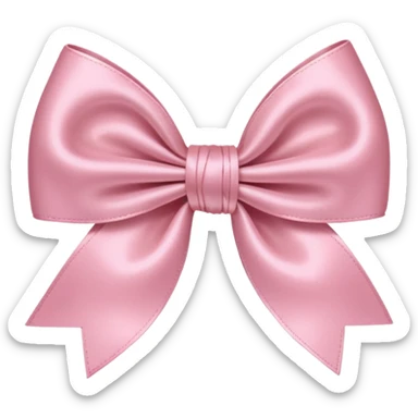 coquette light pink bow with light air blowing on it which is not visible but makes the bow look blown at  sticker