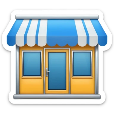 Emoji for an e-commerce marketplace: a web storefront, digital shop, or online shopping symbol. sticker