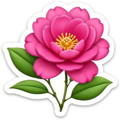 camélia flower with bud hot pink  sticker