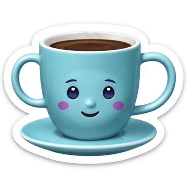 Slow brew coffee with blueberry design in a cyan white cup sticker