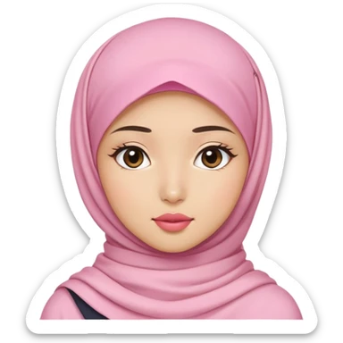 hijab girl round face small pink lips and jeon wonwoo next to her sticker