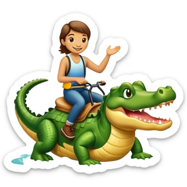 Riding alligator  sticker