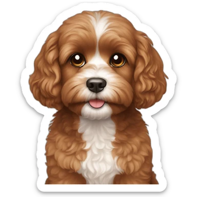 cavoodle with straight brown fur, no curls sticker