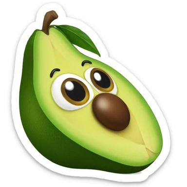 Potaxie avocado with cute eyes sticker