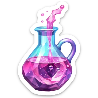 pink Magic Fantasy Potion, Glass Low Poly sticker