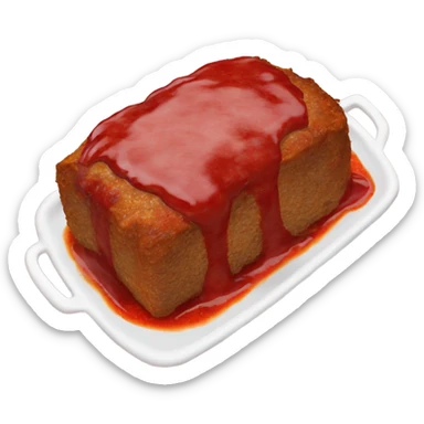 Meatloaf with red sauce sticker