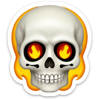 Calavera q le esplota la cabeza solo la parte de arriba y q sea de color blanco  sticker