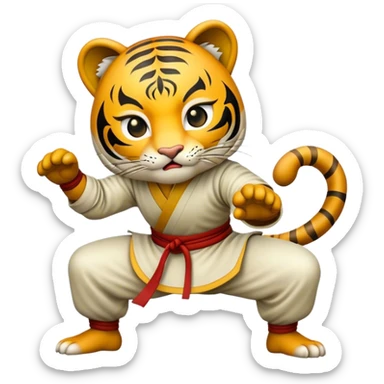 Cinematic Realistic Crouching Tiger, Hidden Dragon Pop Culture Emoji, showcasing a mystical portrayal of ancient martial arts rendered with dynamic textures and epic lighting. sticker