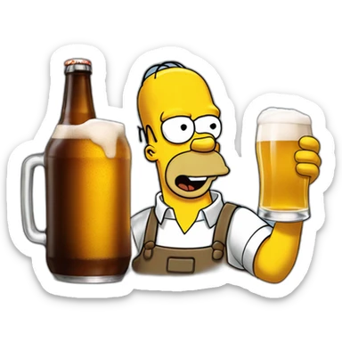Homer Simpson buvant une bière  sticker