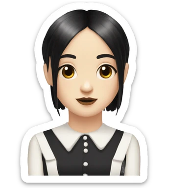 wednesday addams with bangs sticker