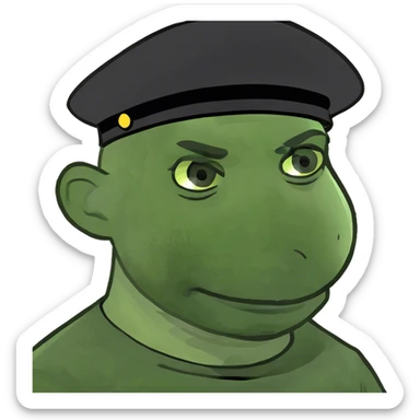 male portrait in black shirt sticker