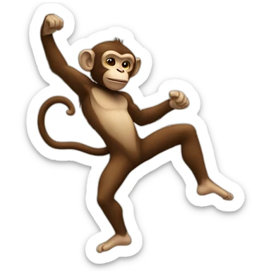 Monkey high kick sticker