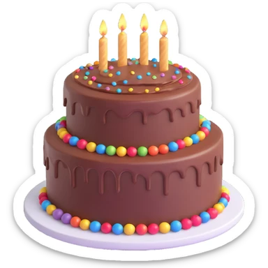 delicious chocolate cake with sparkles sticker