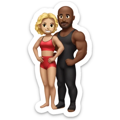 Male and female wrestler in love sticker