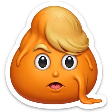 Poop blob colored orange with Donald Trump’s hair sticker