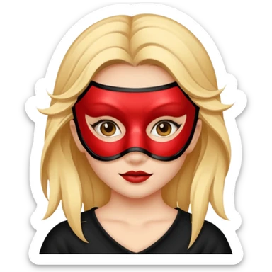 girl with a mask on her face sticker