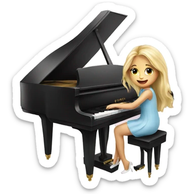 A beautiful blond girl playing piano  sticker