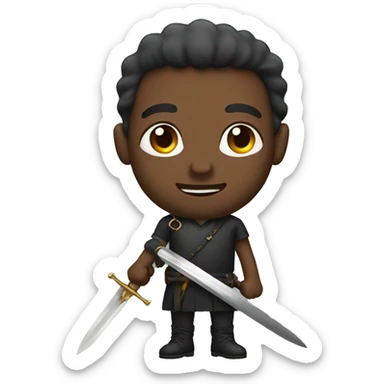 black man with sword sticker