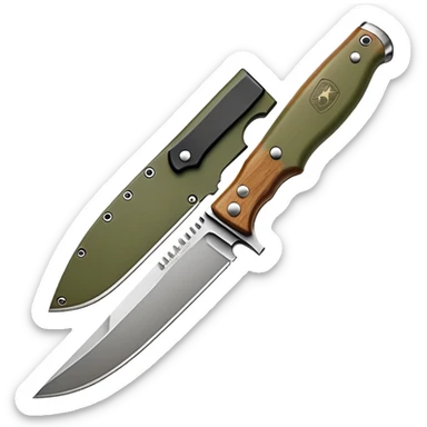 tactical bushcraft knife in NATO olive green sticker