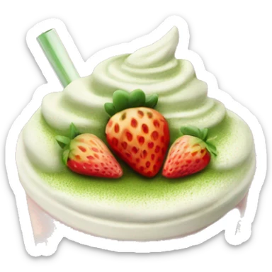 Strawberry matcha latte sticker