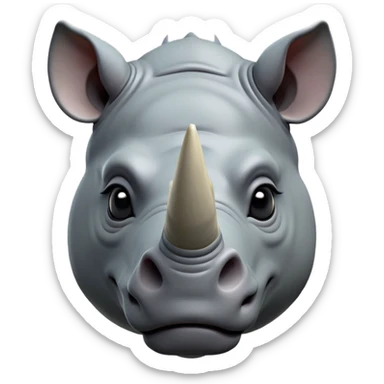 cinematic-noble-rhinoceros-portrait-emoji,-poised,-with-a-massive,-powerful-build-and-a-thick,-hide-of-slate-gray,-deep-set-soulful-piercing-eyes,-simplified-yet-sharp-and-sophisticated-features,-highly-detailed, with large black eyes, szoomed out showing houlders sticker
