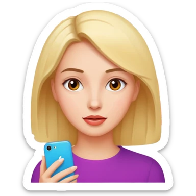 a woman talking and English letters around her sticker