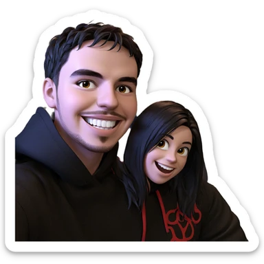 smiling boy by car at night sticker