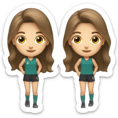 Full body caucasian girl with long Brown hair doing Cristiano Ronaldo siu celebration sticker