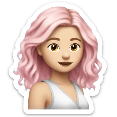 Chloe grace moretz with light pink hair  sticker