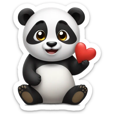 Panda sending love  sticker