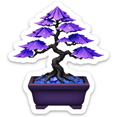  Rustic shiny crystal black-purple fiber optic lights  maple cobalt tiny bonsai origami  sticker