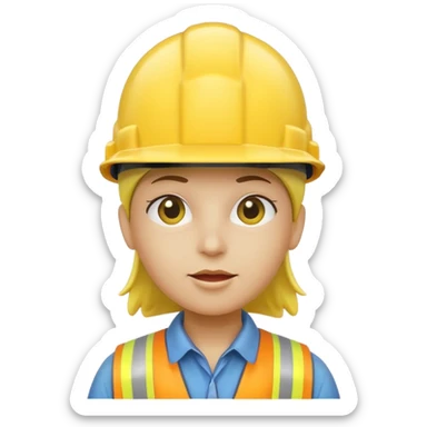 lemon head candy with a hard hat sticker