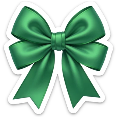Green bow emoji sticker