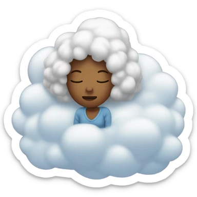 Woman is dizzy sitting on a white cloud  sticker