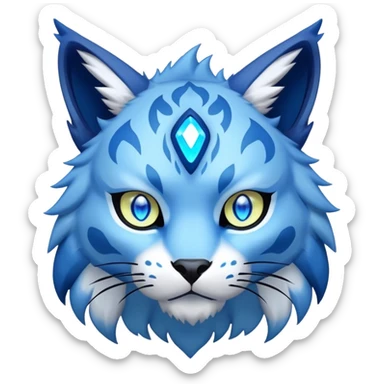 A blue lynx-fakemon-Digimon-creature-hybrid sticker