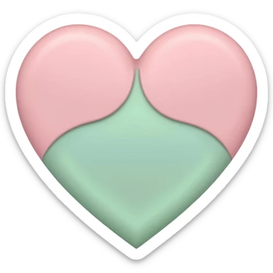 A half pastel green half pastel pink heart sticker