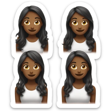 Amigas haciendo un corazon una de pelo negro piel blanca y otra de pelo cafe de piel blanca sticker