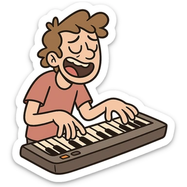 cartoon style keyboard, transparent background sticker