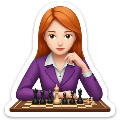 female chess player queens gambit sticker