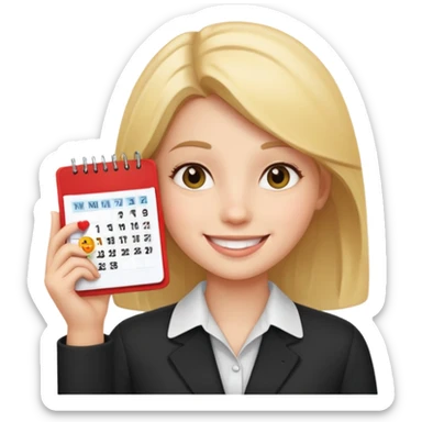 HR girl with a calendar emoji sticker