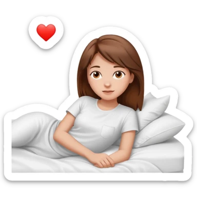 lying on withe bed brown hair girl just chill sticker