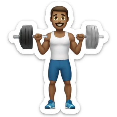Man lifting dumbbells sticker