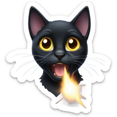 amazed magical black cat  sticker
