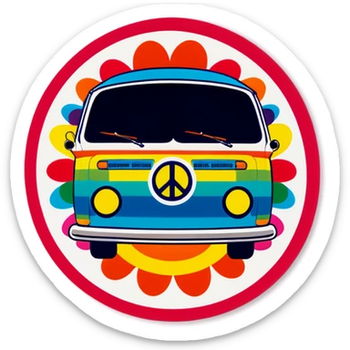 Happy birthday hippie colors 70s vibe  sticker