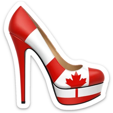 Canada flag patterned platform high heel pumps sticker