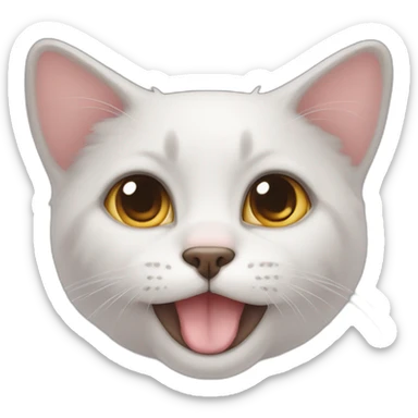 Cute cat looking at u with puppy face sticker