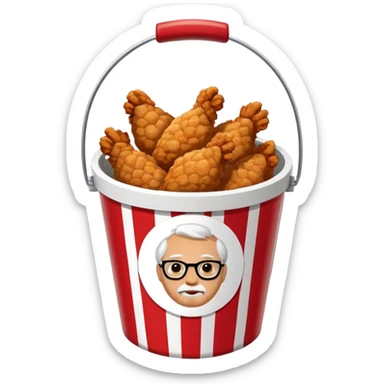 kfc bucket white and red stripes sticker