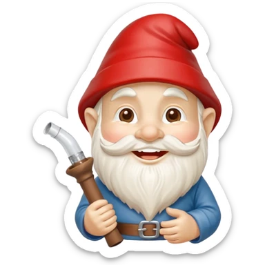 garden gnome holding a meth pipe sticker
