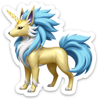Manectric-Solgaleo-Electrike-Furfrou-Suicune-Fakemon-fusion, full body sticker